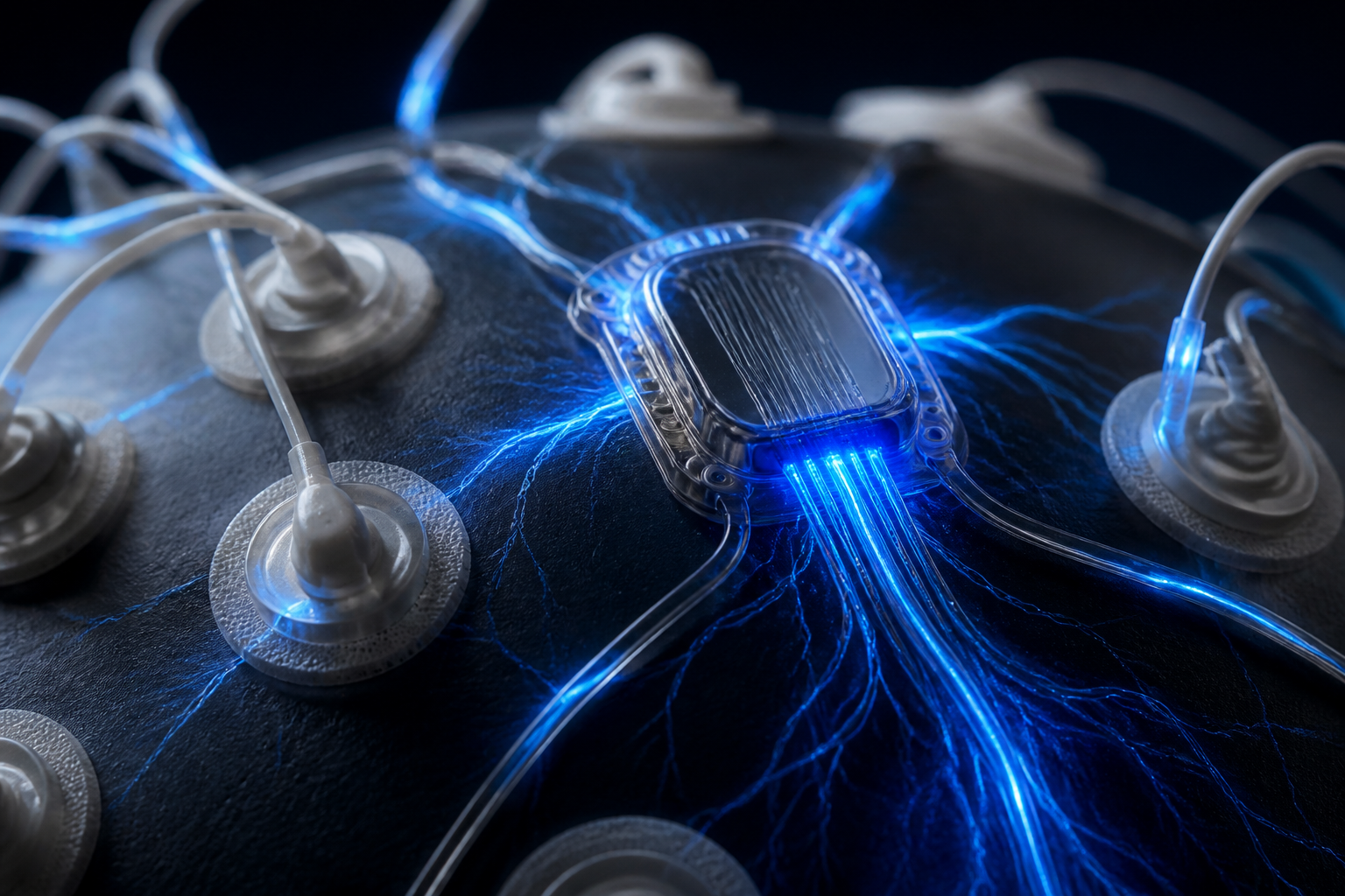 Neural interface headset and signal traces